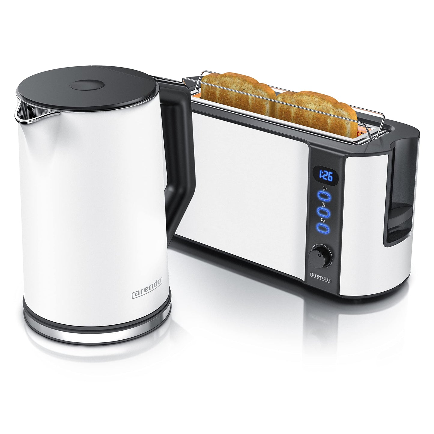 Wasserkocher und Toaster im Set, C: Weiss Matt