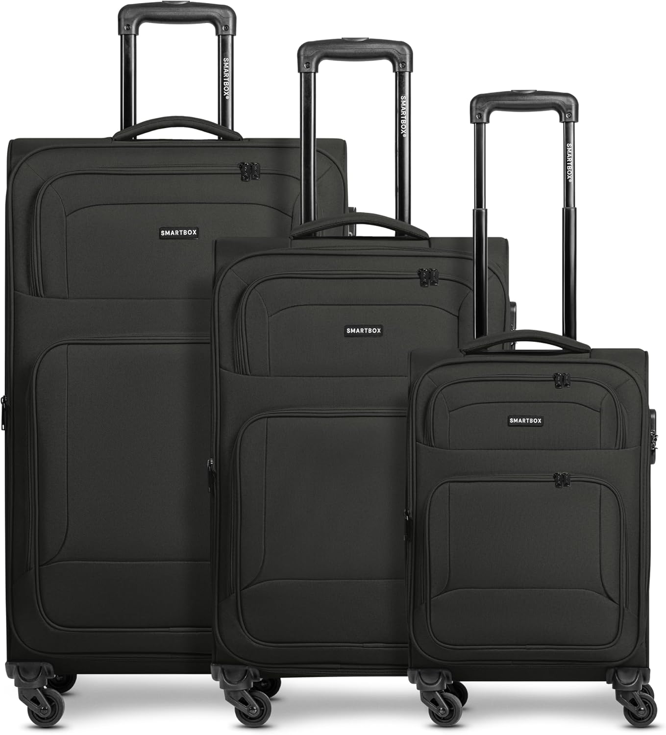 Edition 04 - 3-teiliges Weichschalen-Koffer Set, Schwarz Kofferset (3-teilig) erweiterbar