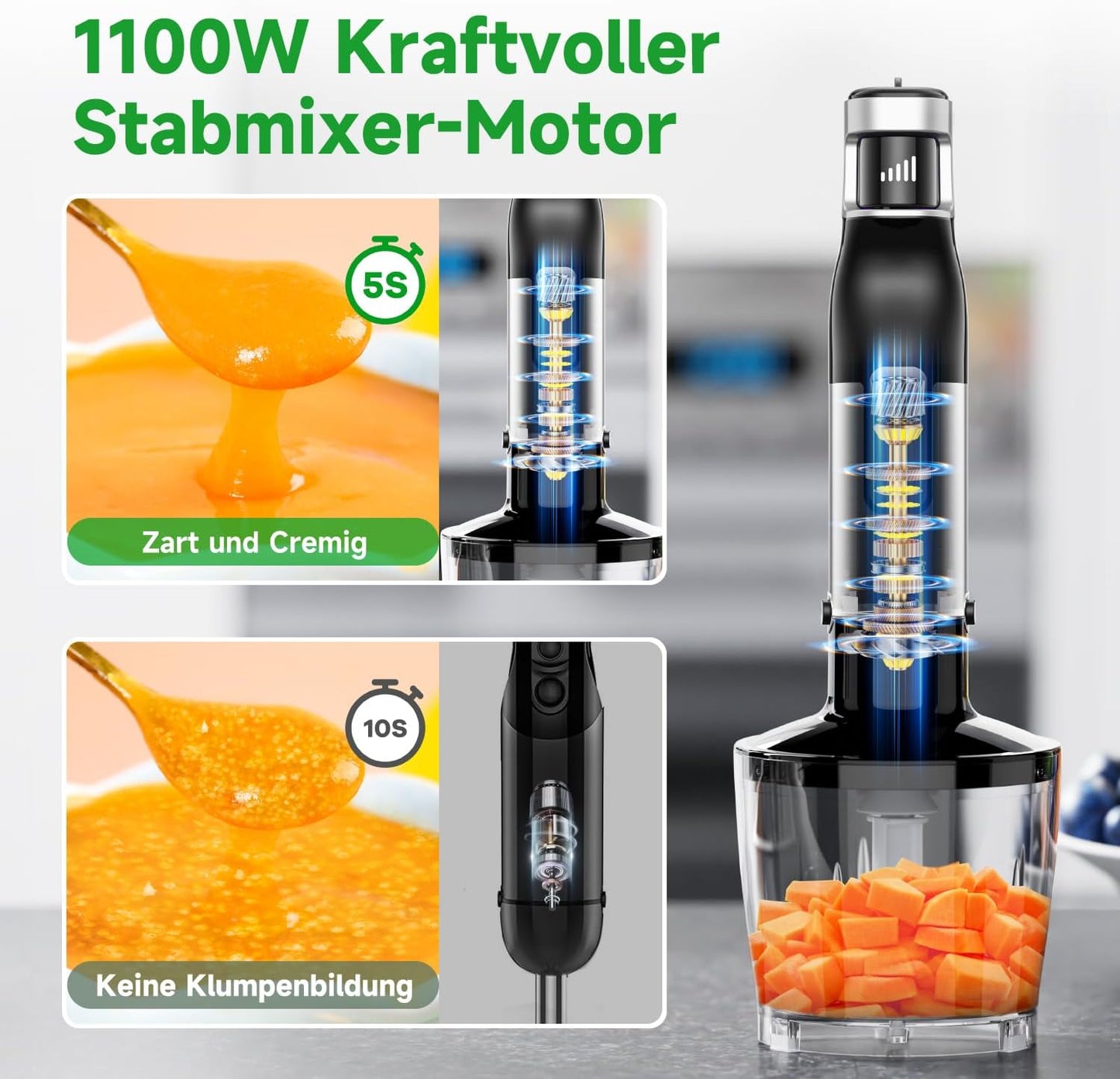 Stabmixer-Set, Schwarz