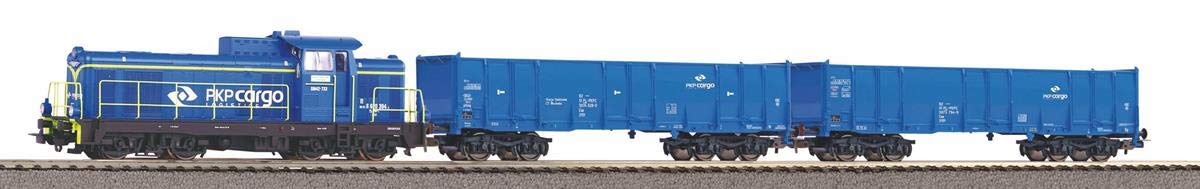 PKP SM42 Güterzug-Set mit Diesellok und 2 Off. Güterwagen
