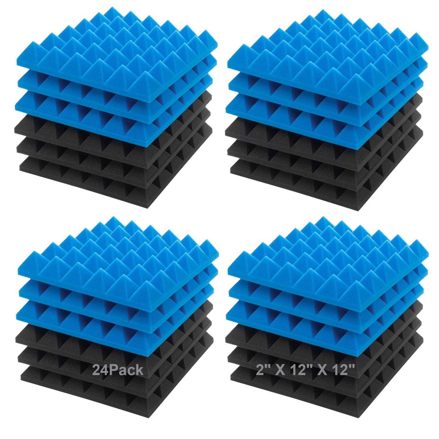 Akustikpaneele, 24 Pack, Blau/Anthrazit