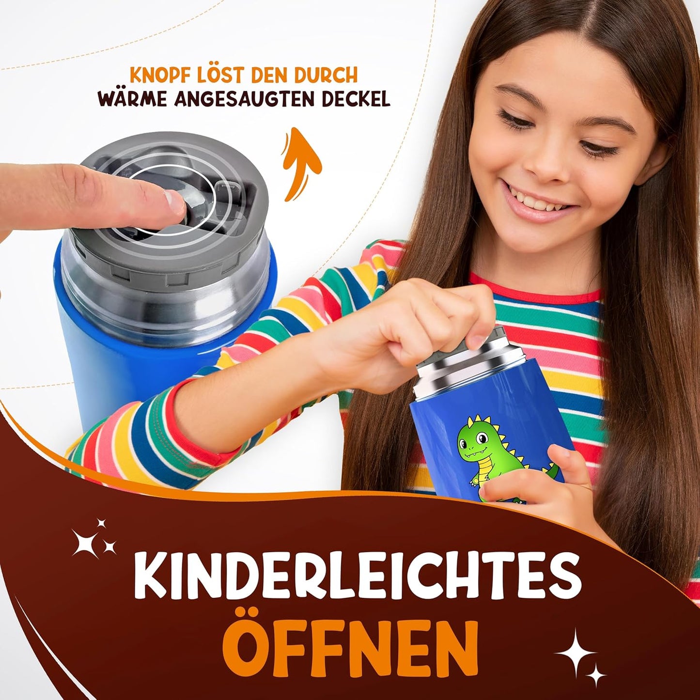 Thermobehälter für Kinderessen, 500ml, auslaufsicher, Blau
