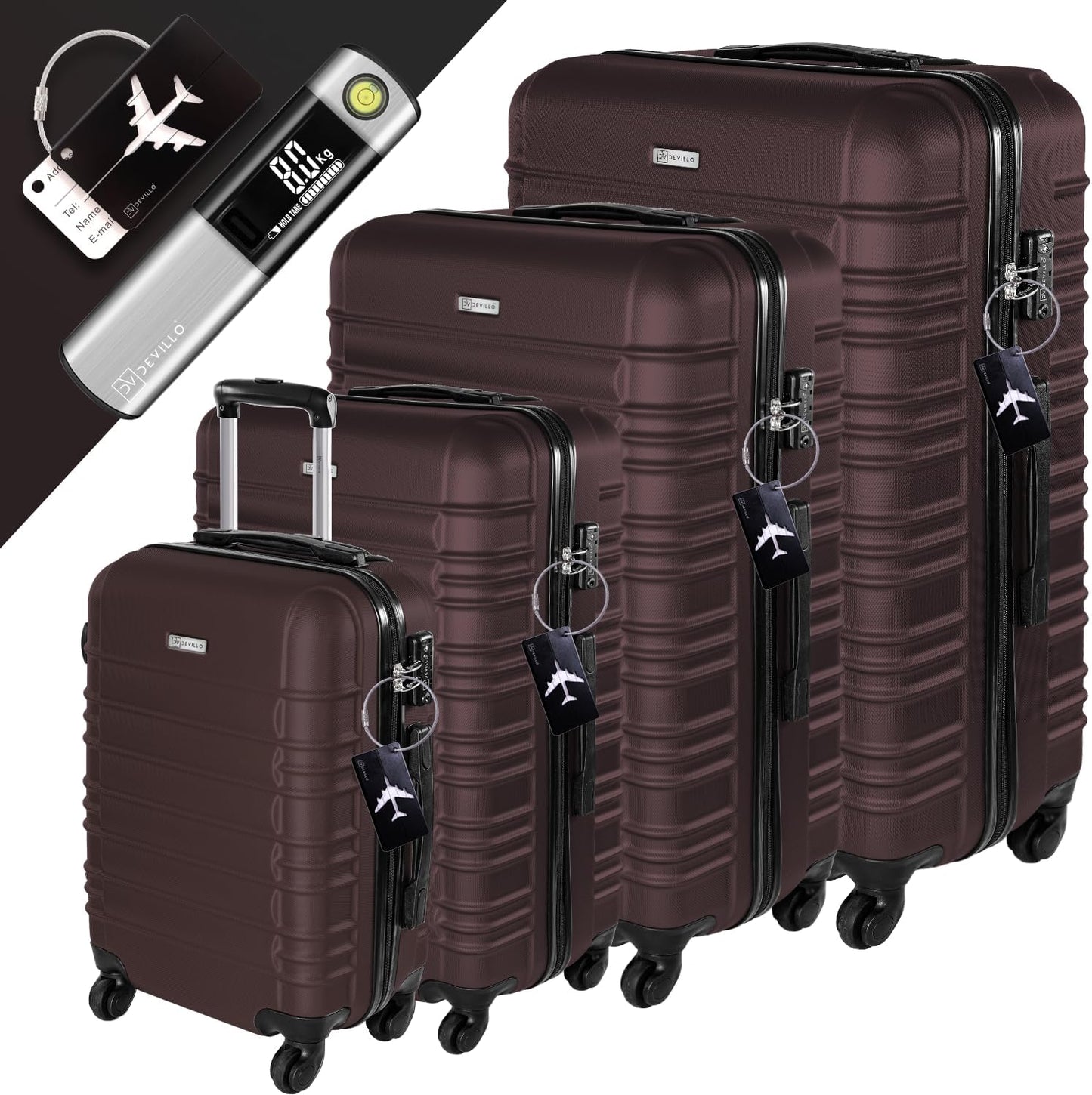 4-teiliges Hartschalenkofferset, Terrabraun (Braun)