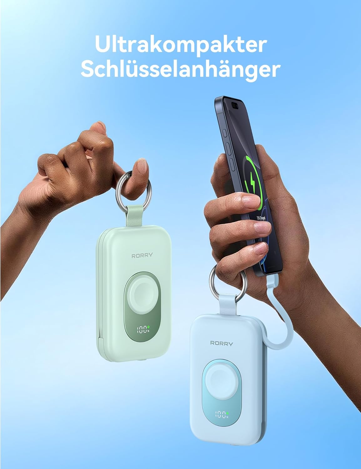 Powerbank mit Schnellladefunktion, Blau