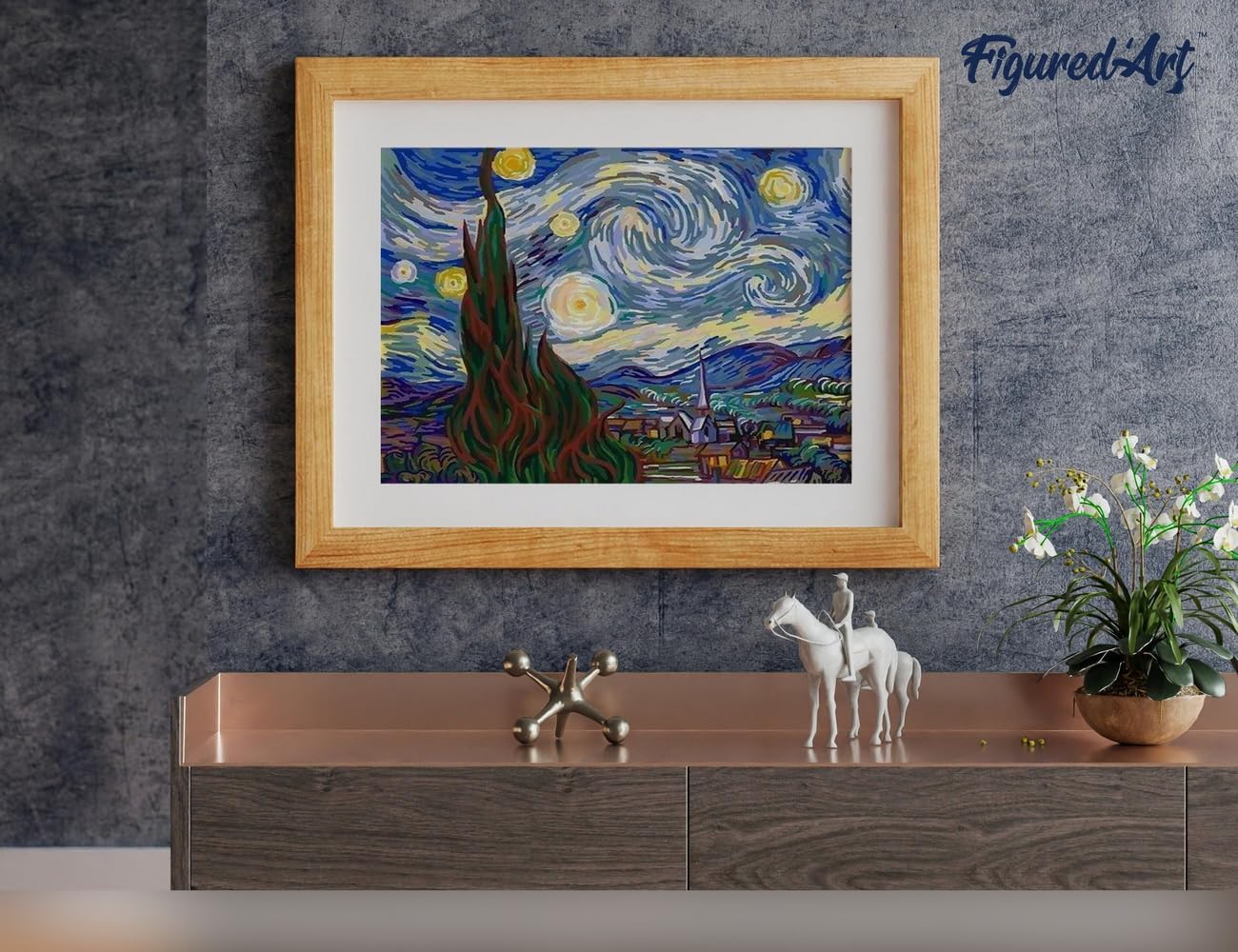 Malen nach Zahlen Van Gogh - Sternennacht, Van Gogh Sternennacht 40x50cm Mit Rahmen (bereits gespannt)