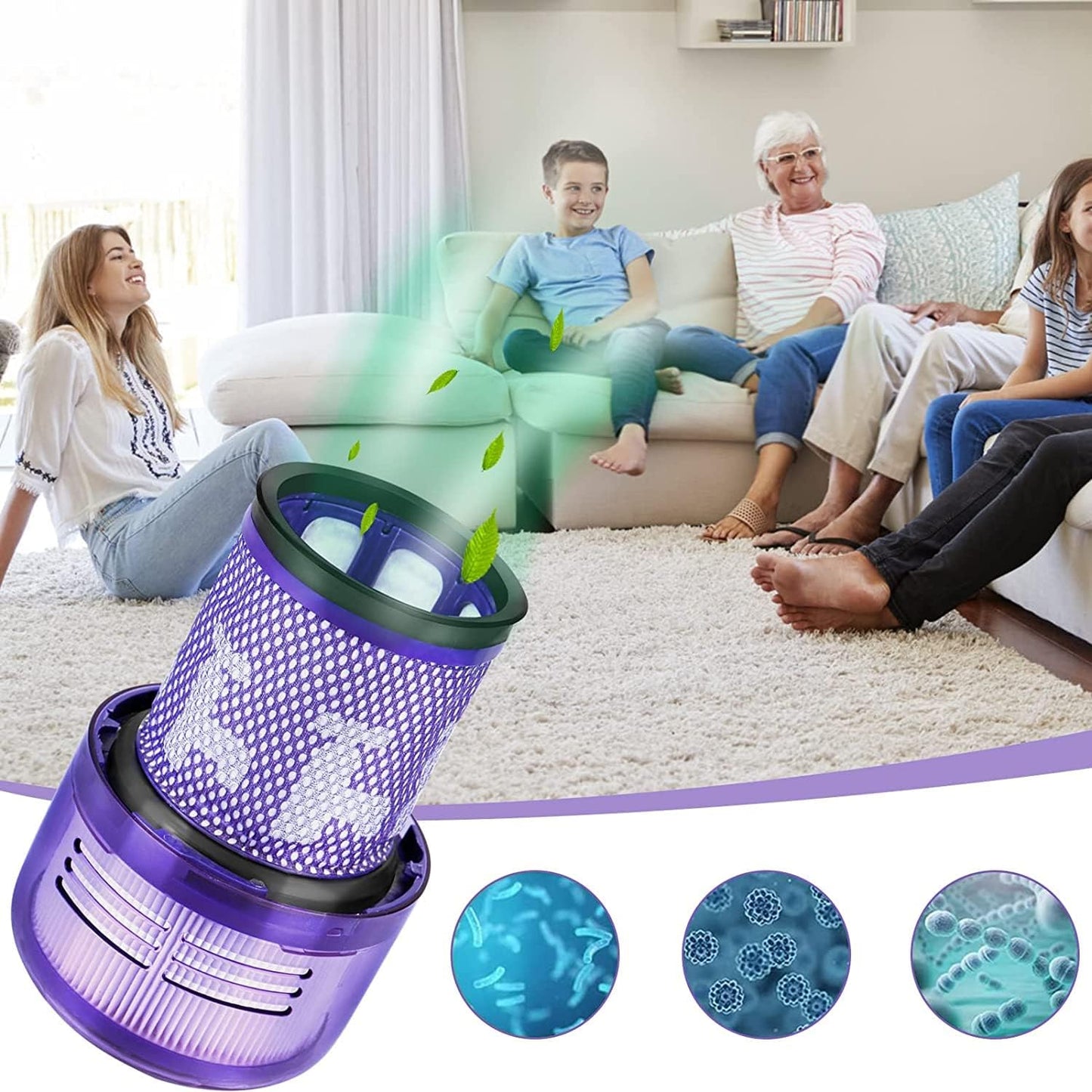4-teiliges HEPA Filter-Set für Dyson V12, 3 Filter für Dyson V12 Detect Slim