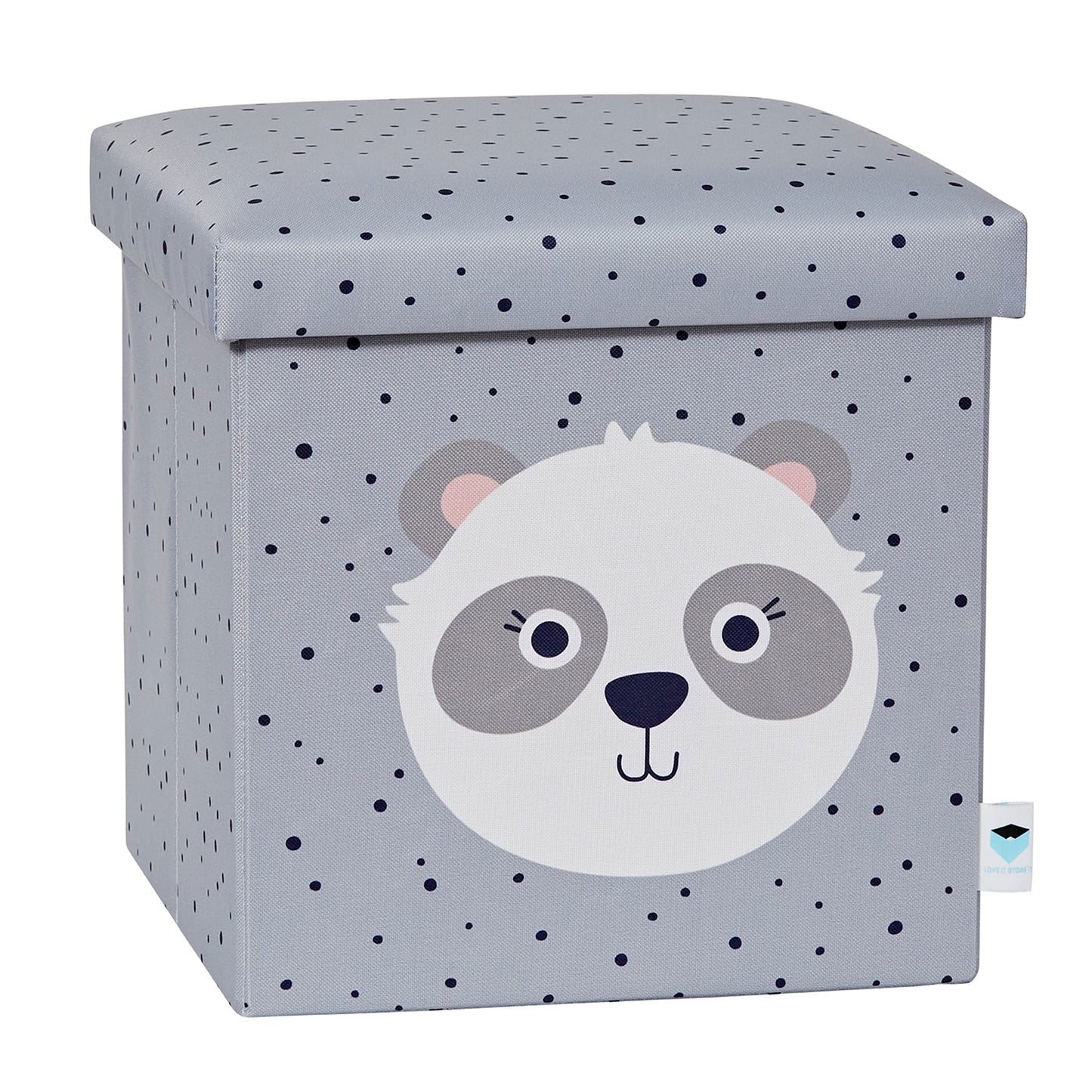 Sitzhocker mit Stauraum, Panda-Design, Panda