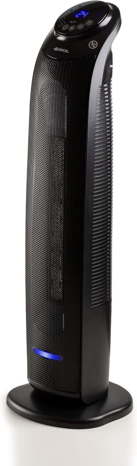 Turm-Heizlüfter mit Timer und Oszillation, Schwarz Turmheizlüfter