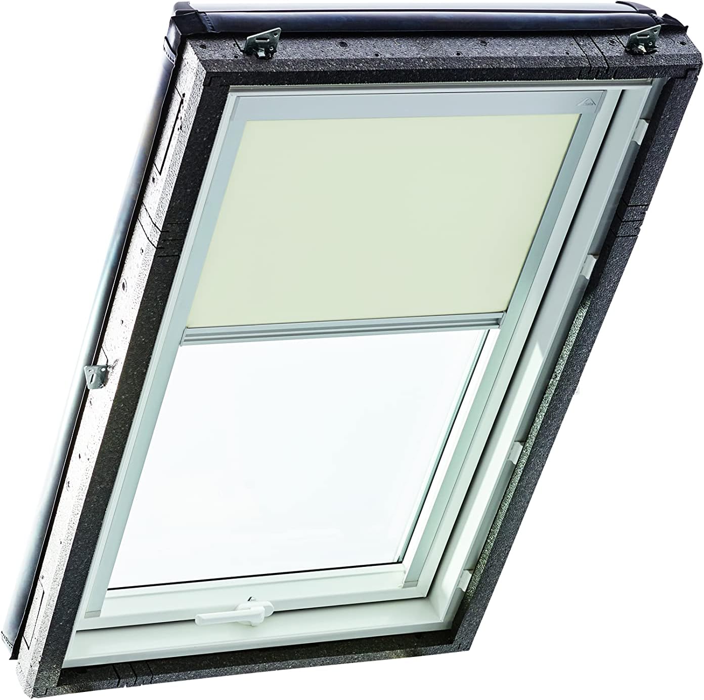 Verdunkelungsrollo ZRV, Führungsschiene Silber / B100 x H104 cm / Beige