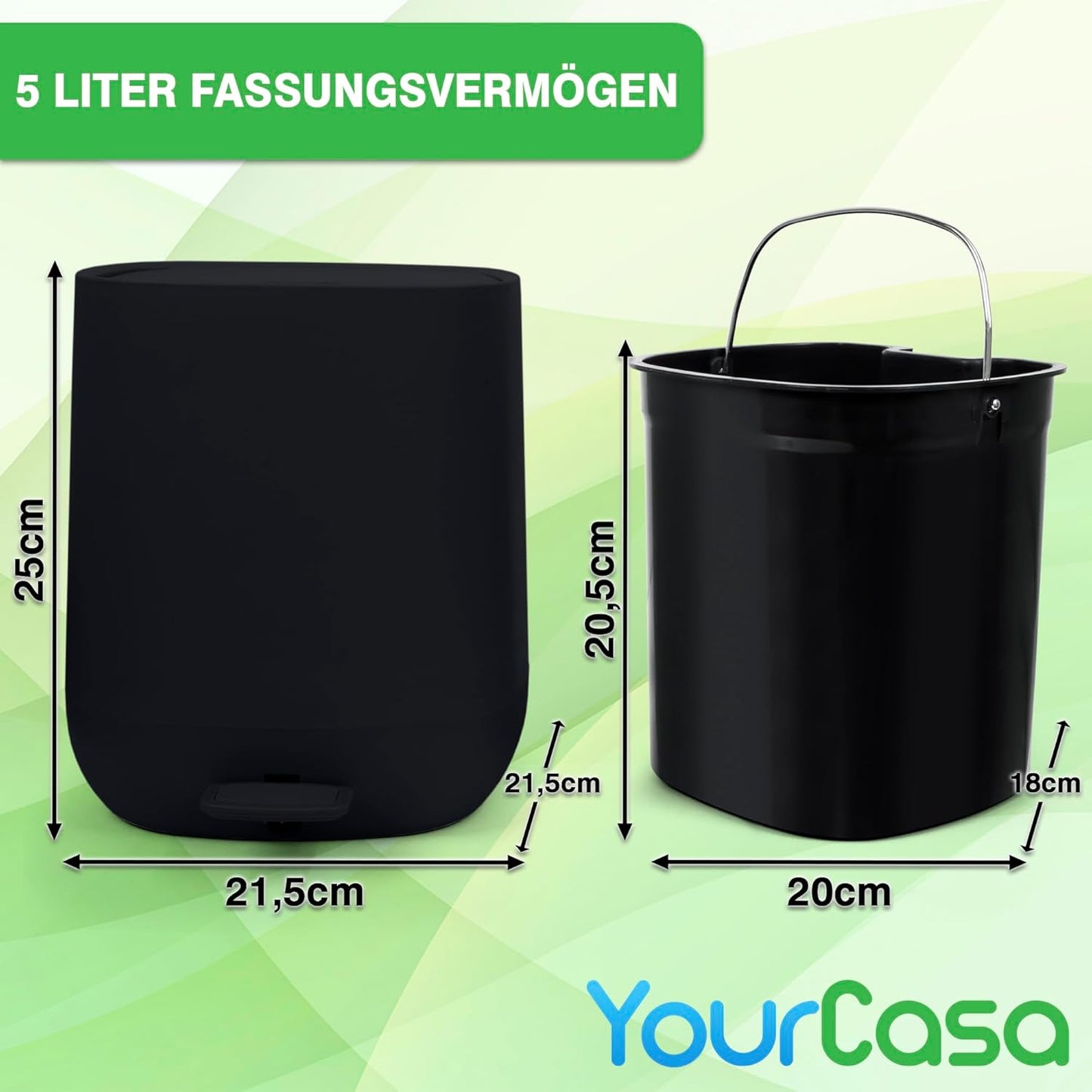 Badezimmer Mülleimer, Schwarz