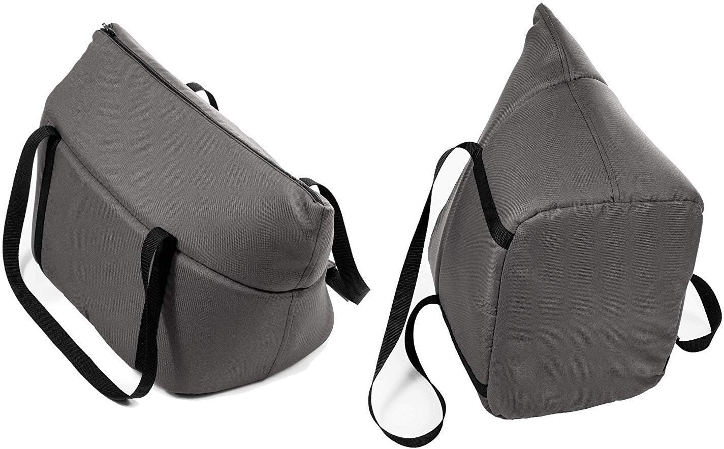 Hundetasche, L 42 x B 29 x H 33 cm|Grau/(Plüschstoff mit Noppen)