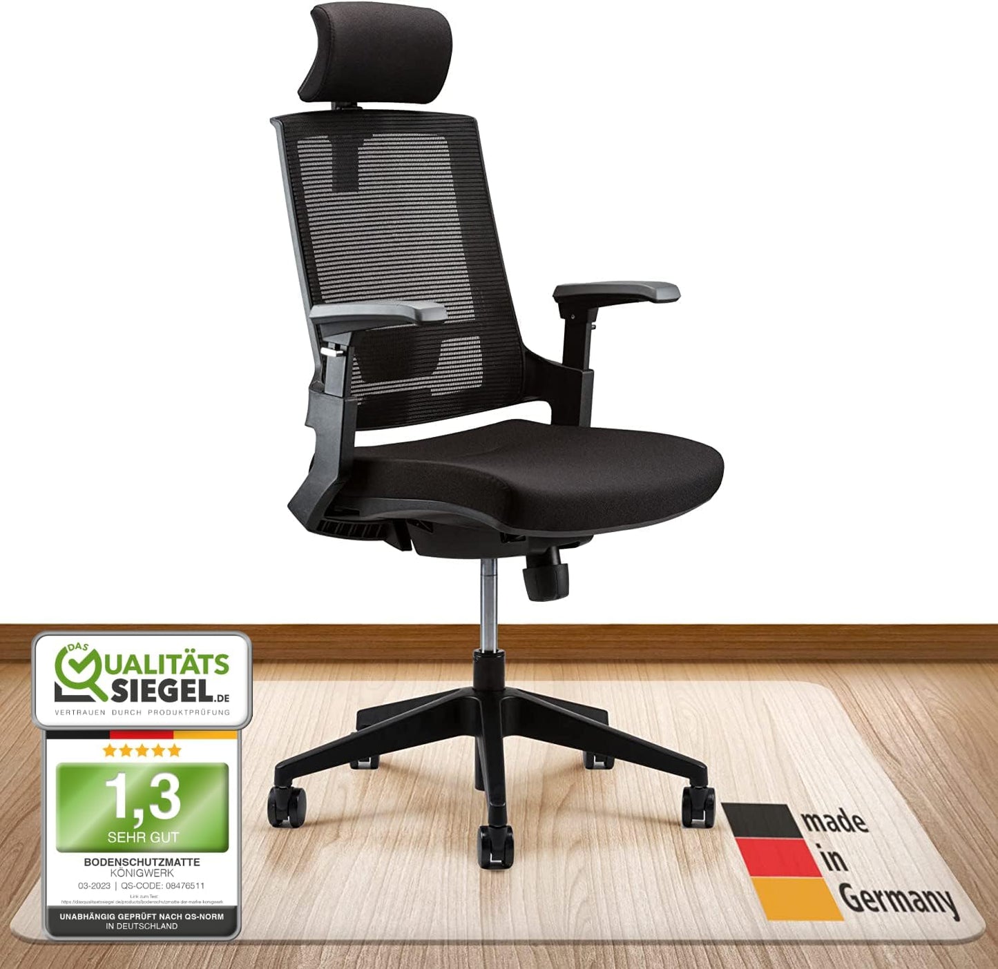 Rutschfeste Bodenschutzmatte für Bürostuhl, Transparent Milchig 100 x 120 cm