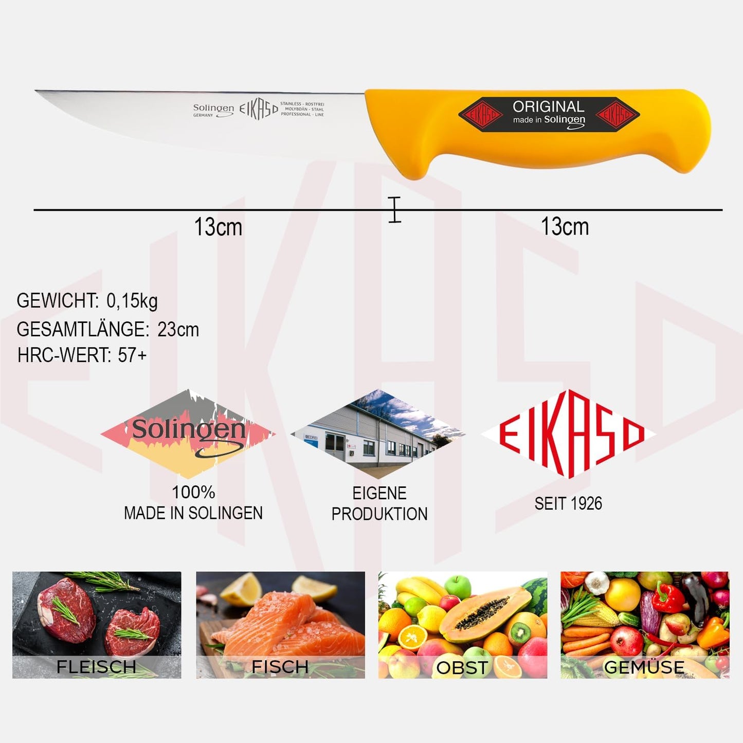 2 teiliges Geflügel/Ausbeinmesserset, 2Teilig Stech und Blockmesser Silber, Gelb