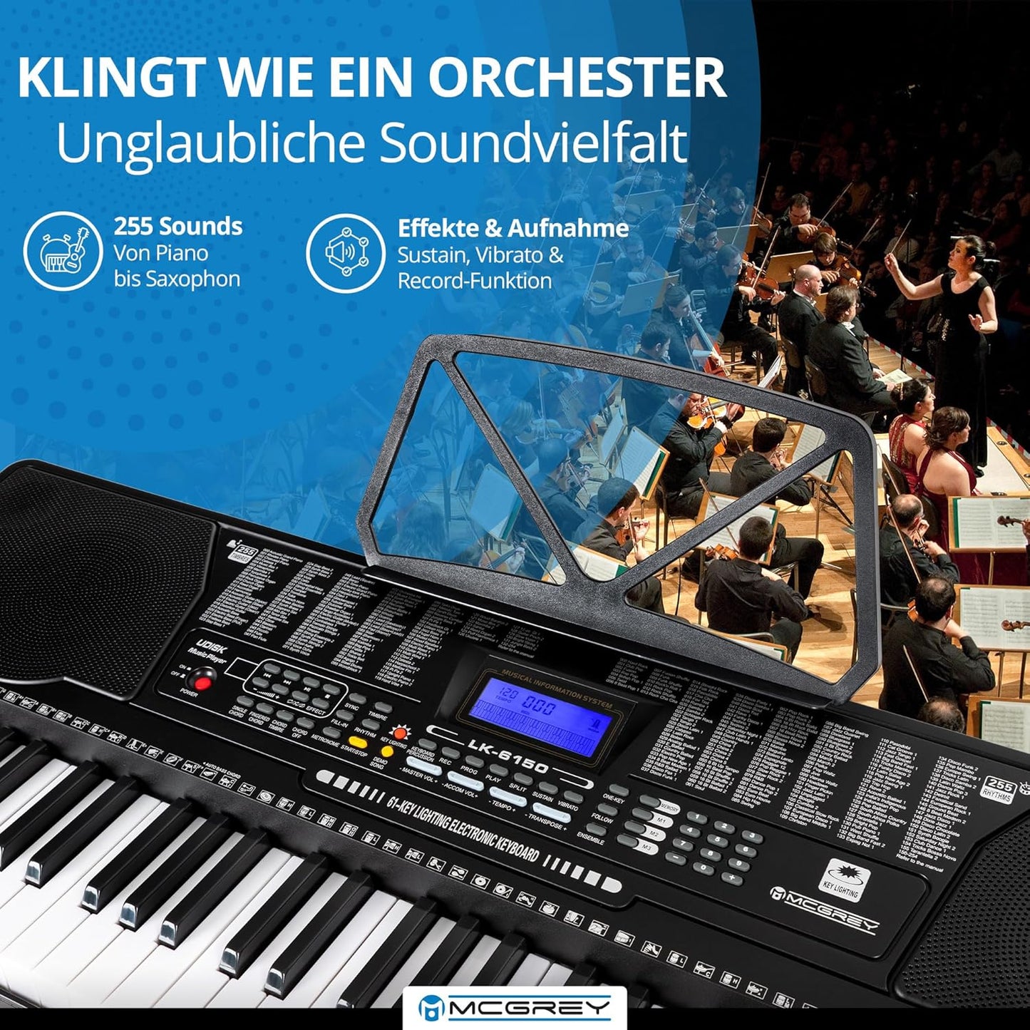 LK-6150 Keyboard Set mit Leuchttasten und Z-Ständer