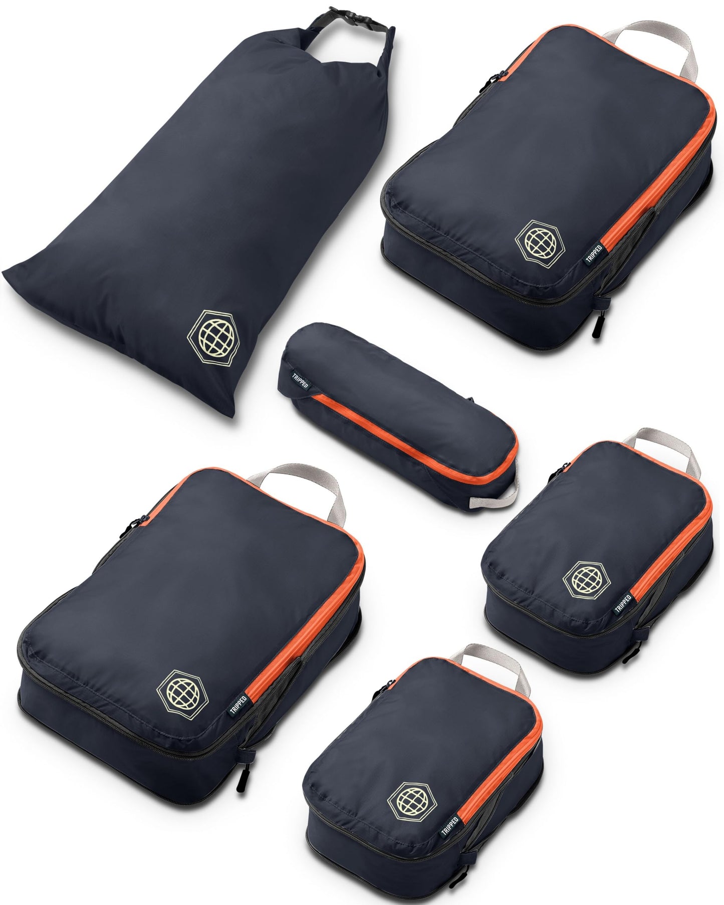 Reise-Kompressionswürfel-Set, Grau 6Piece
