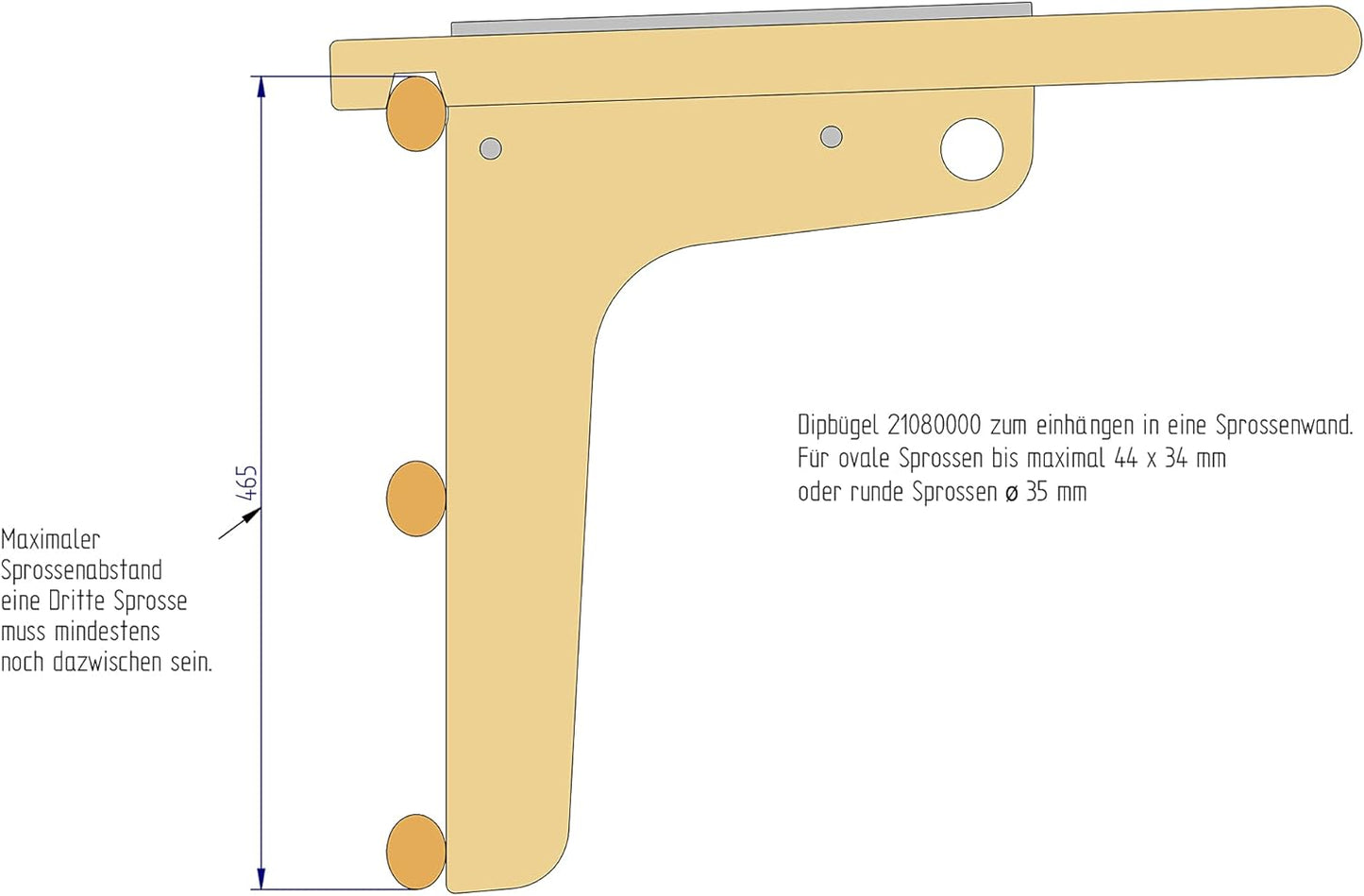 Dipbügel für Sprossenwand