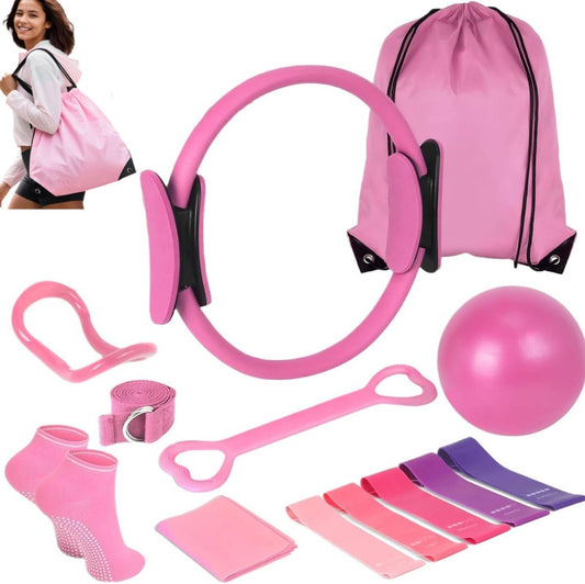 13-teiliges Pilates-Set, Rosa