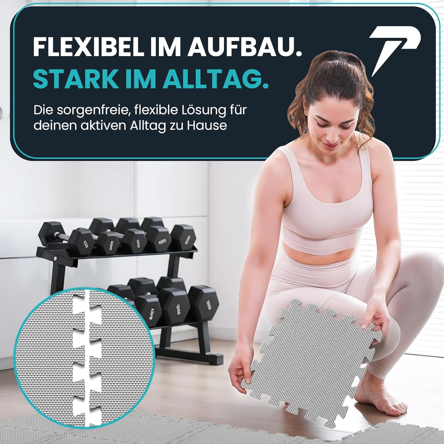 21-teiliges Bodenschutzmatten-Set, Grau