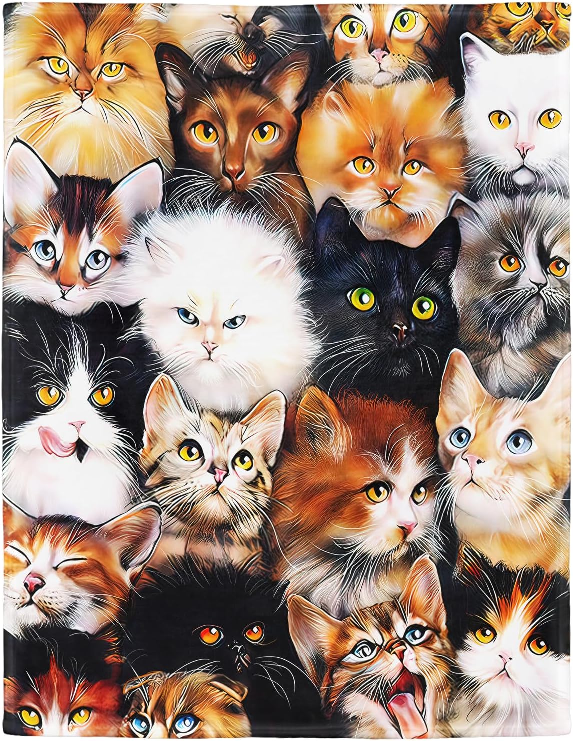 Kuscheldecke mit Katzenmotiv, 125 x 150 cm Color 2