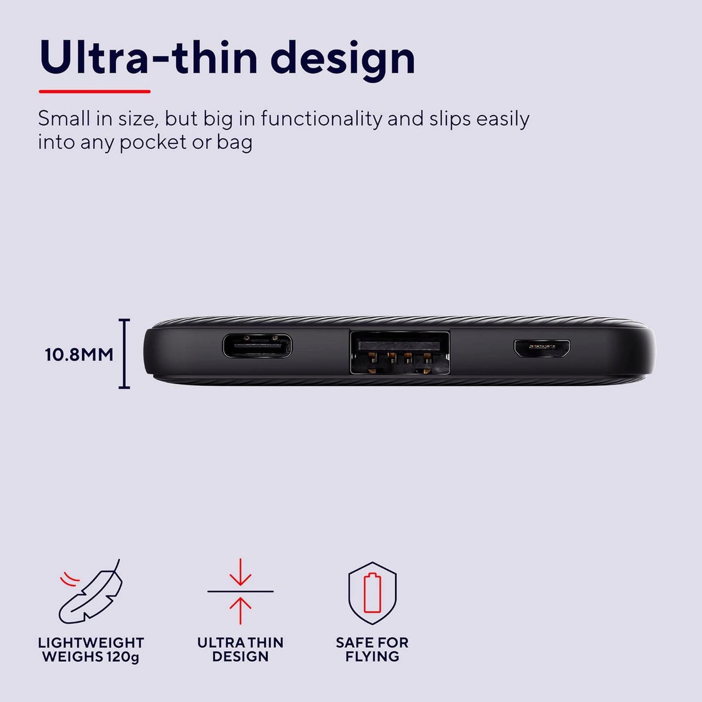 Primo ECO Powerbank mit Schnellladefunktion, 5000 mAh