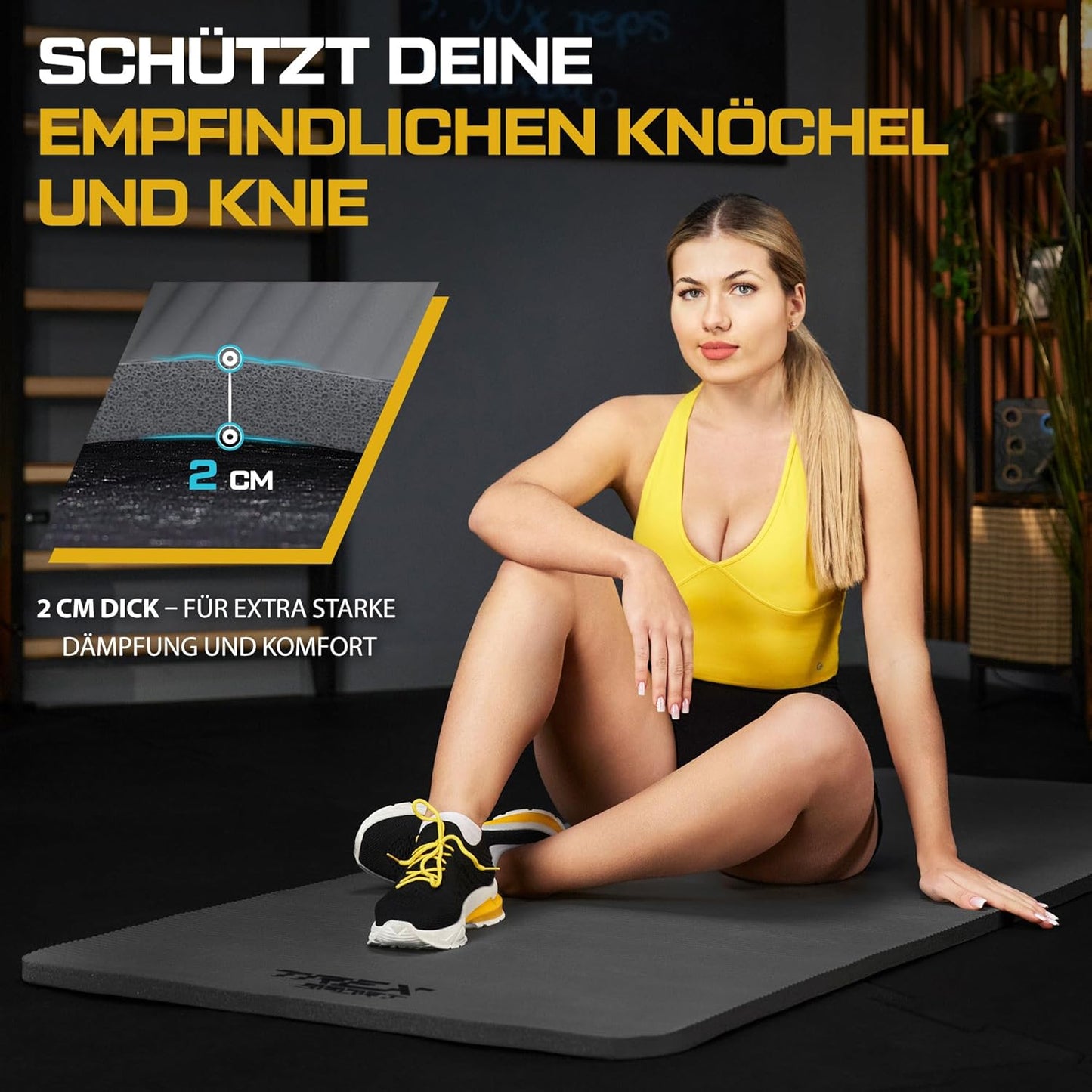 Fitnessmatte, Grau