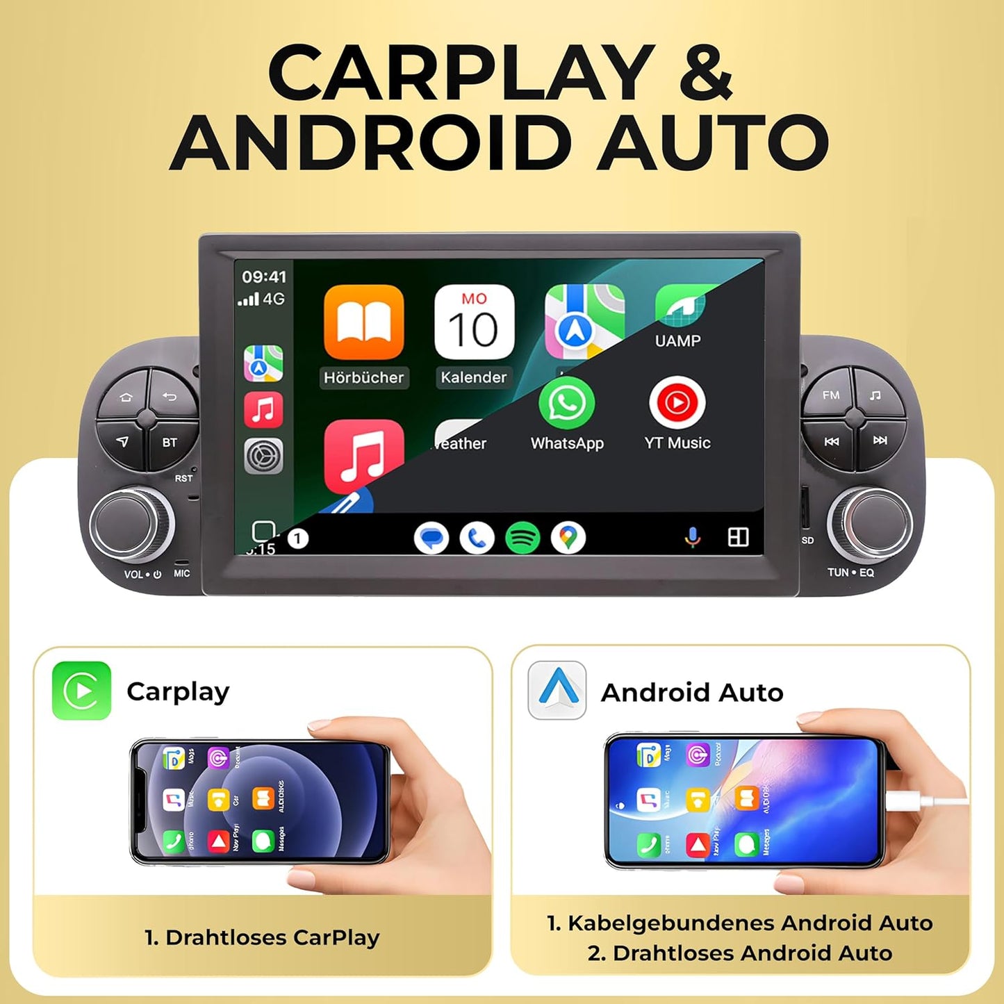 AFIP7-L2 Android 14 Autoradio mit Navigation für Fiat Panda (MK3 Typ 319) 2013-2020, AFIP7-L2
