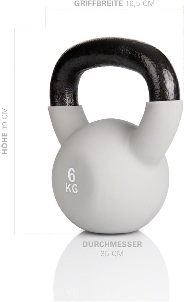 Kettlebell Kugelhantel für Fitness, B - 6kg, grau