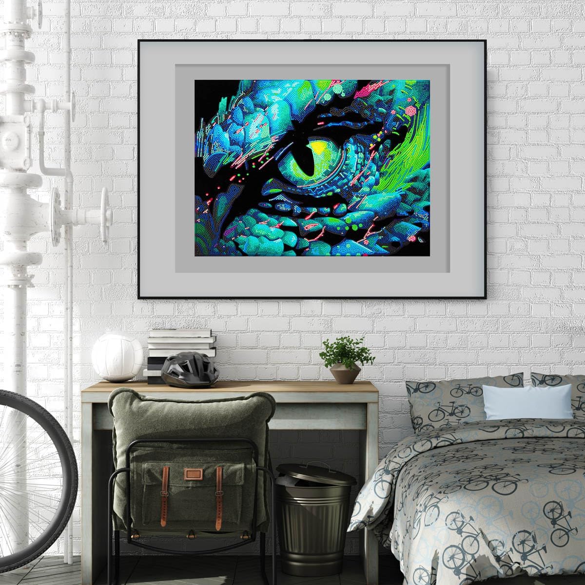 Diamond Painting Neon Drachenauge