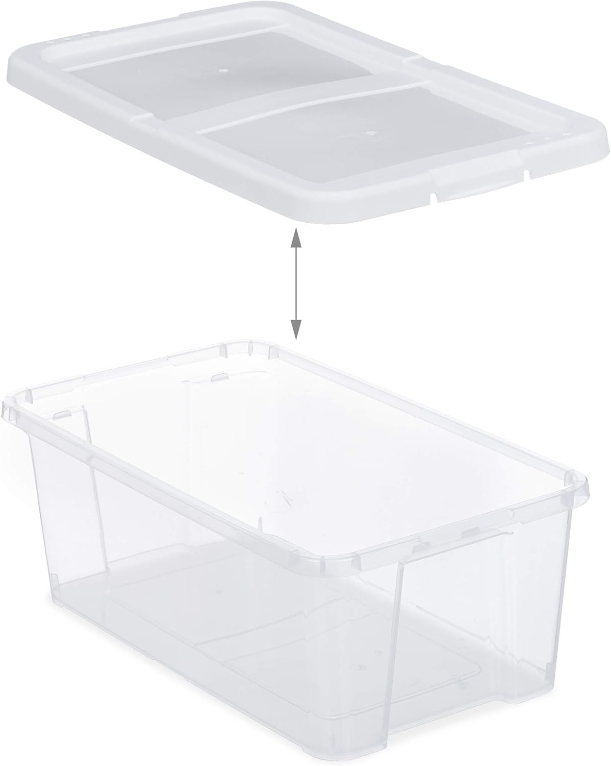 12er-Set Stapelbare Schuhboxen, 1 Weiß 12er Pack