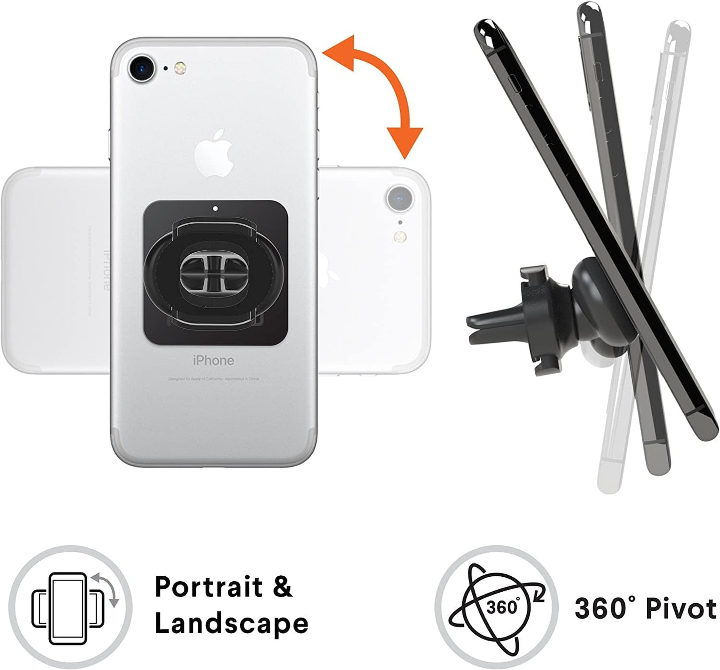 Magnetische Smartphone-Lüftungshalterung 360° Drehbar, Magnetic Airframe Schwarz