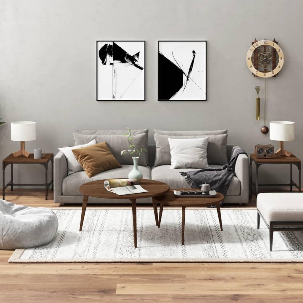 Beistelltisch-Set, 40 x 40 x 35 cm Braune Eiche 2