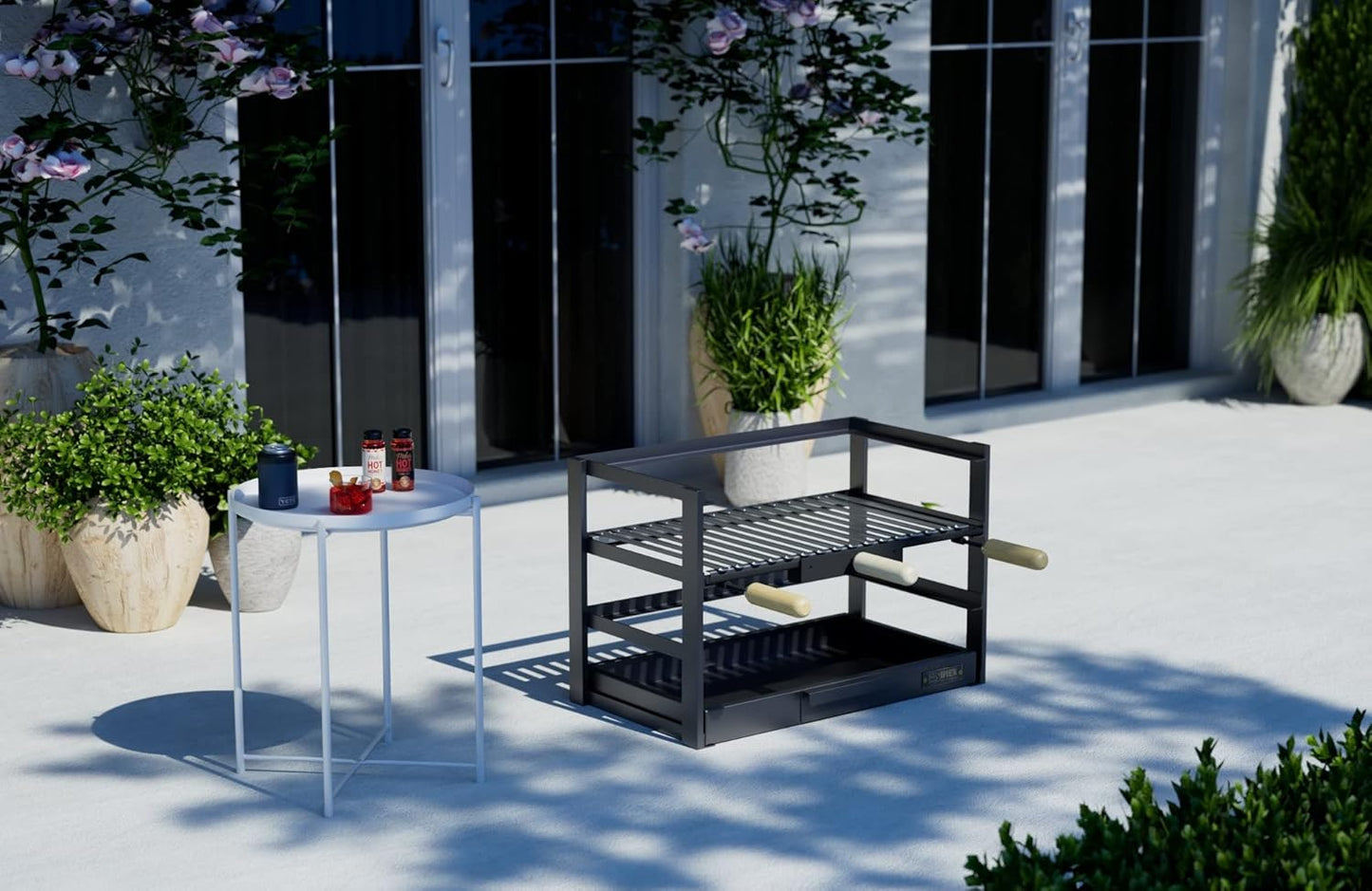 Grillschublade mit Rost