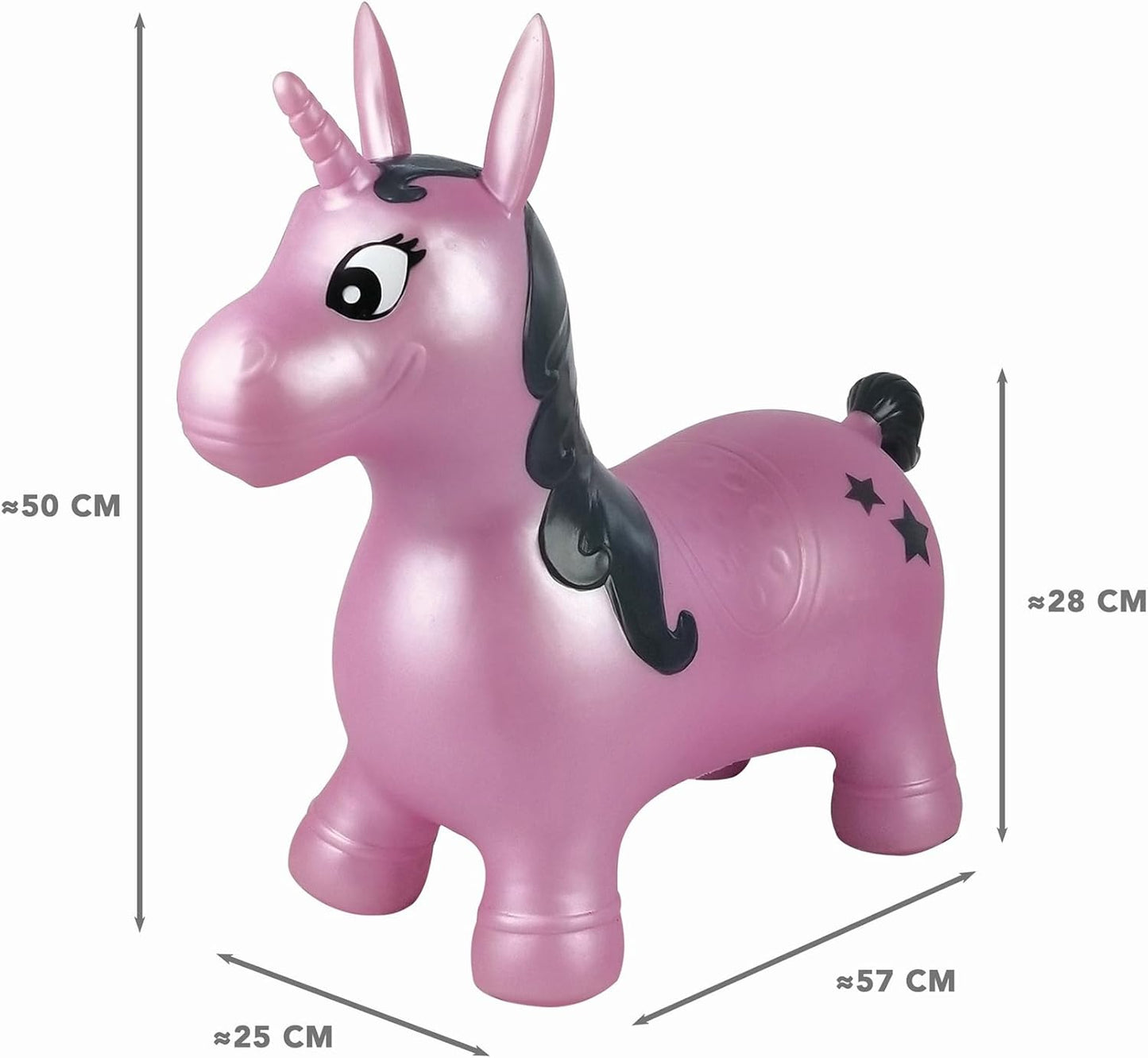 Aufblasbares pinkes Hüpfeinhorn, Einhorn