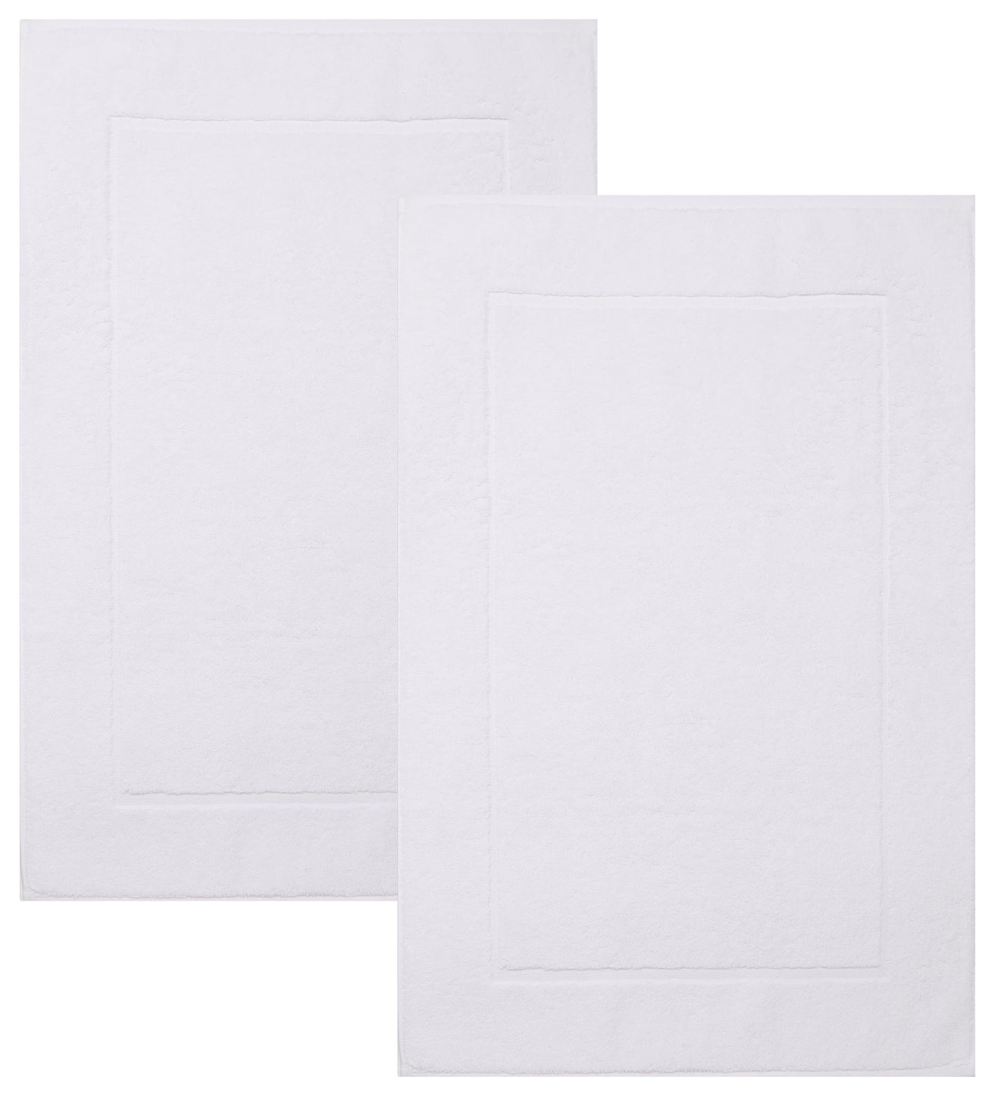 2er-Set Badematten, 50x70 cm, 2x Badvorleger Weiss
