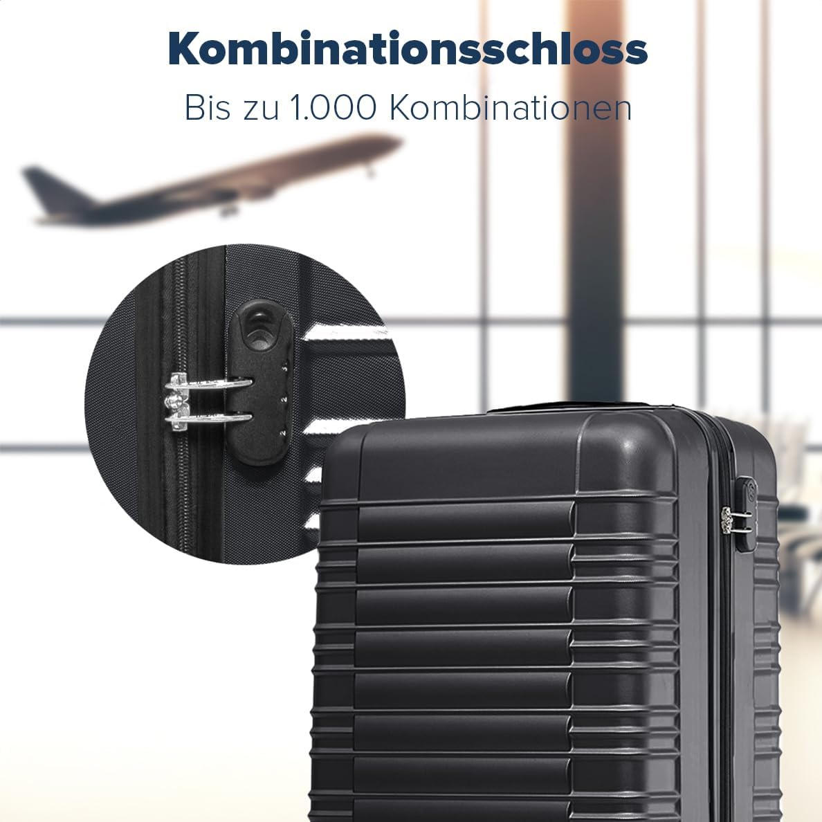 2-teiliges Kofferset, Small + Large Schwarz