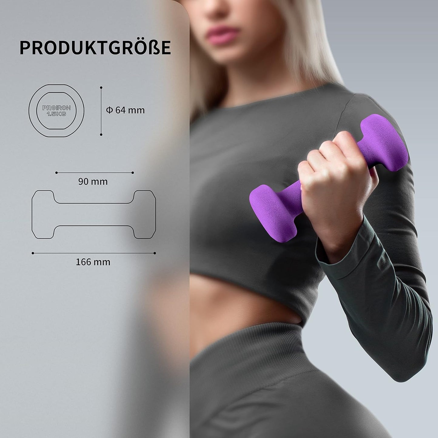 Neopren-Kurzhanteln-Set (2 x 1,5 kg), 2 X 1.5KG