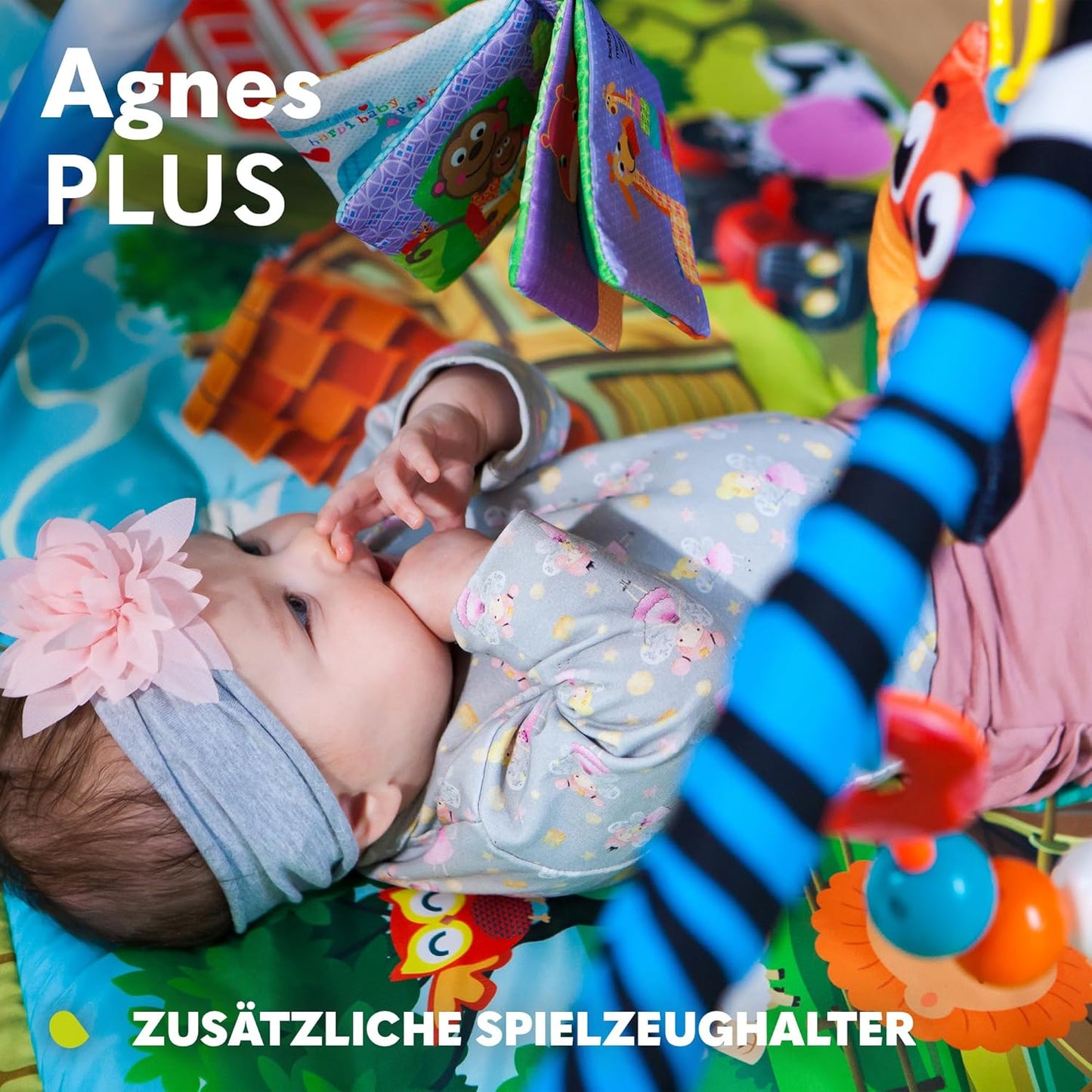 2in1 Krabbeldecke Agnes Plus mit Spielbogen und Spielhaus