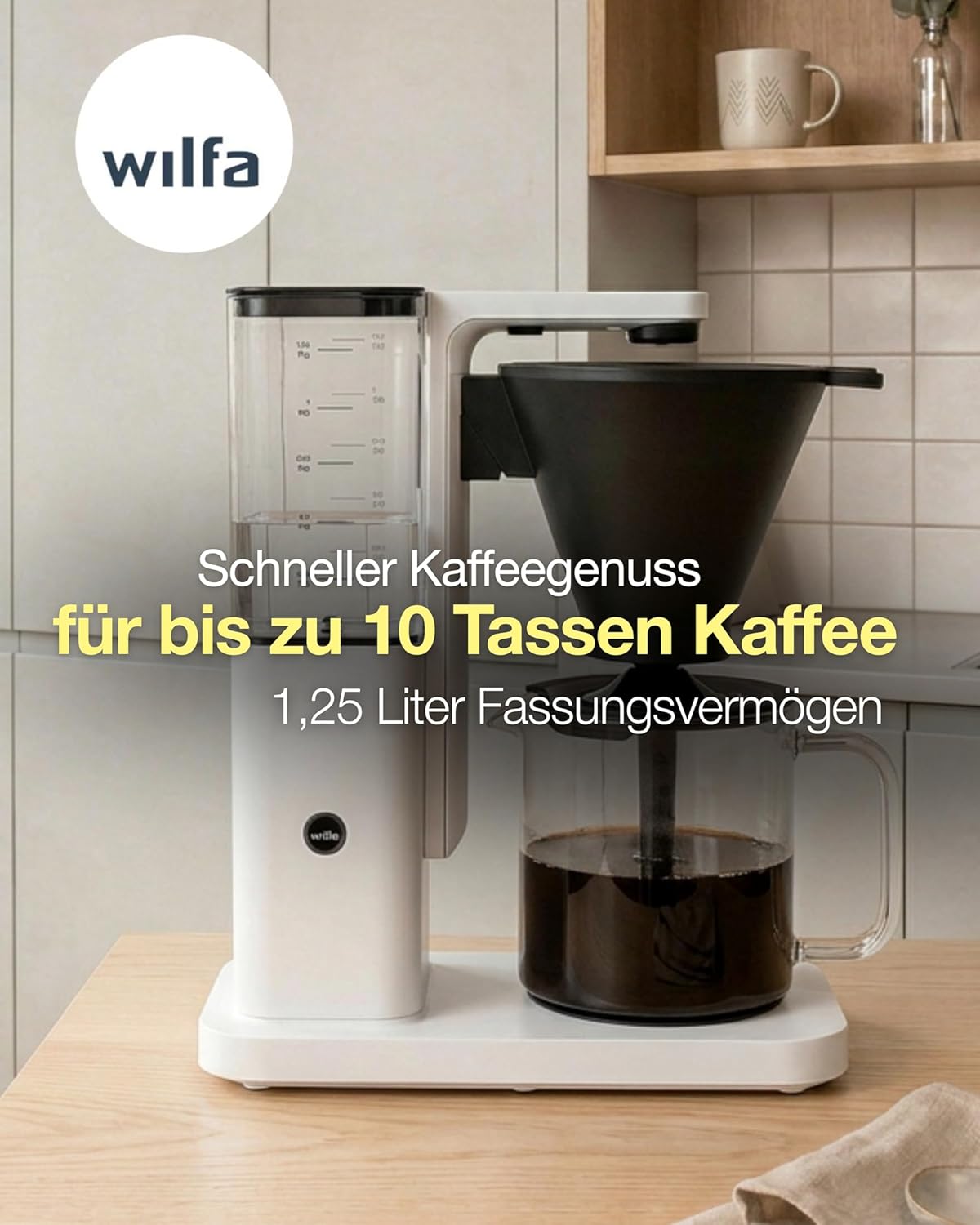 Zense Filterkaffeemaschine mit Aroma-Kontrolle, Automatisch Weisses Plastik