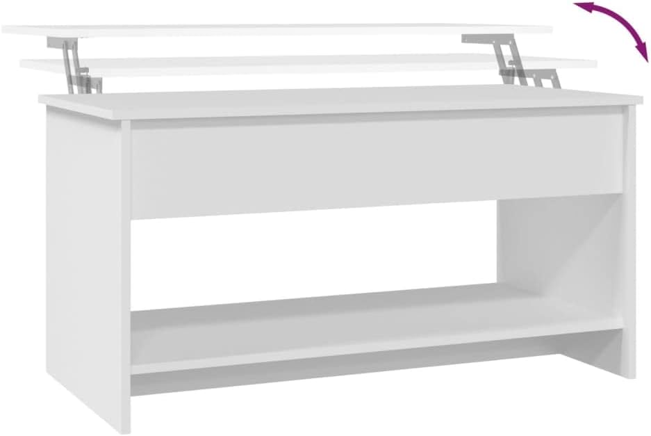 Couchtisch mit Stauraum, Weiß 102 x 50 x 52.5 cm