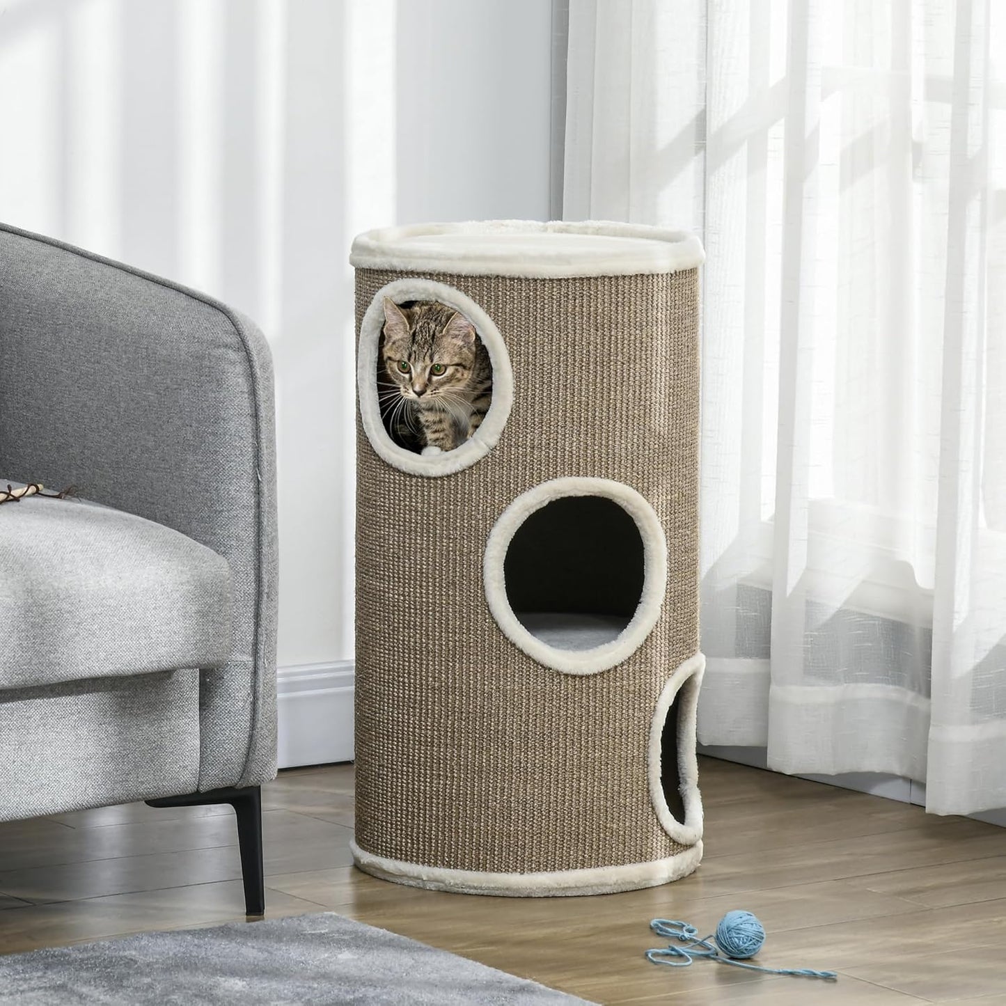 Kratztonne Spanplatte, Sisal Braun, Braun