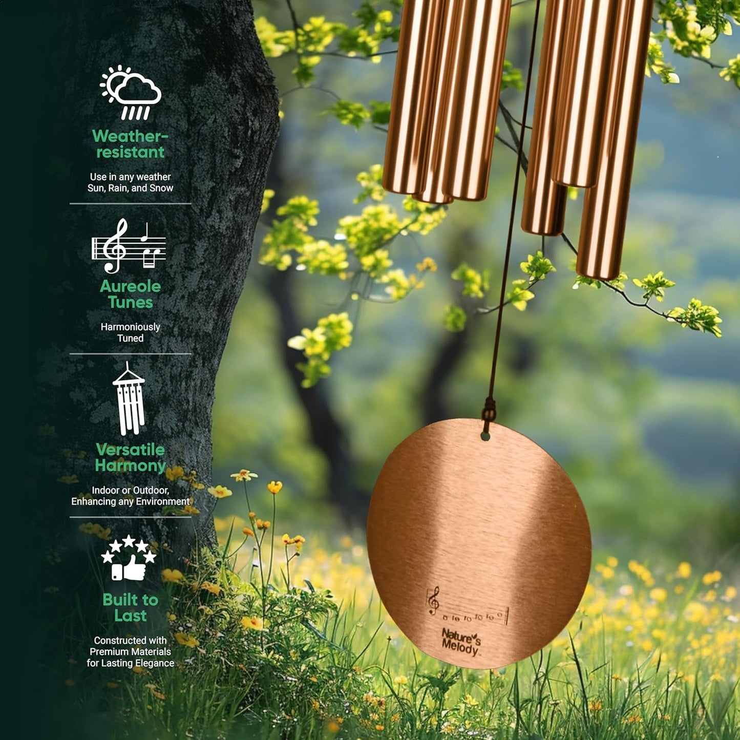 Aureole Tunes Windspiel, 42 Zoll Bronze