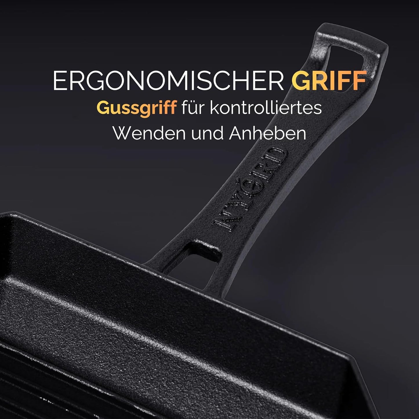 Gusseisen-Grillpfanne mit Grillrillen