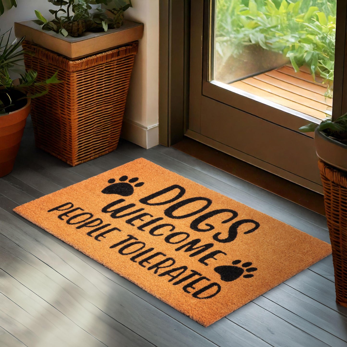 Antirutsch Fussmatte, Dogs Welcome - People Tolerated
