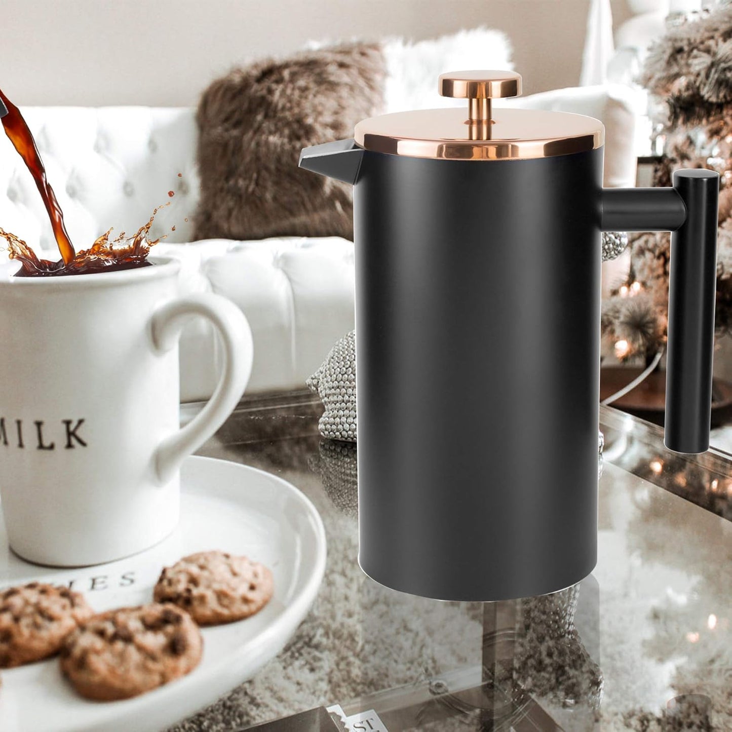 Kaffeebereiter French Press, 350ml Schwarz