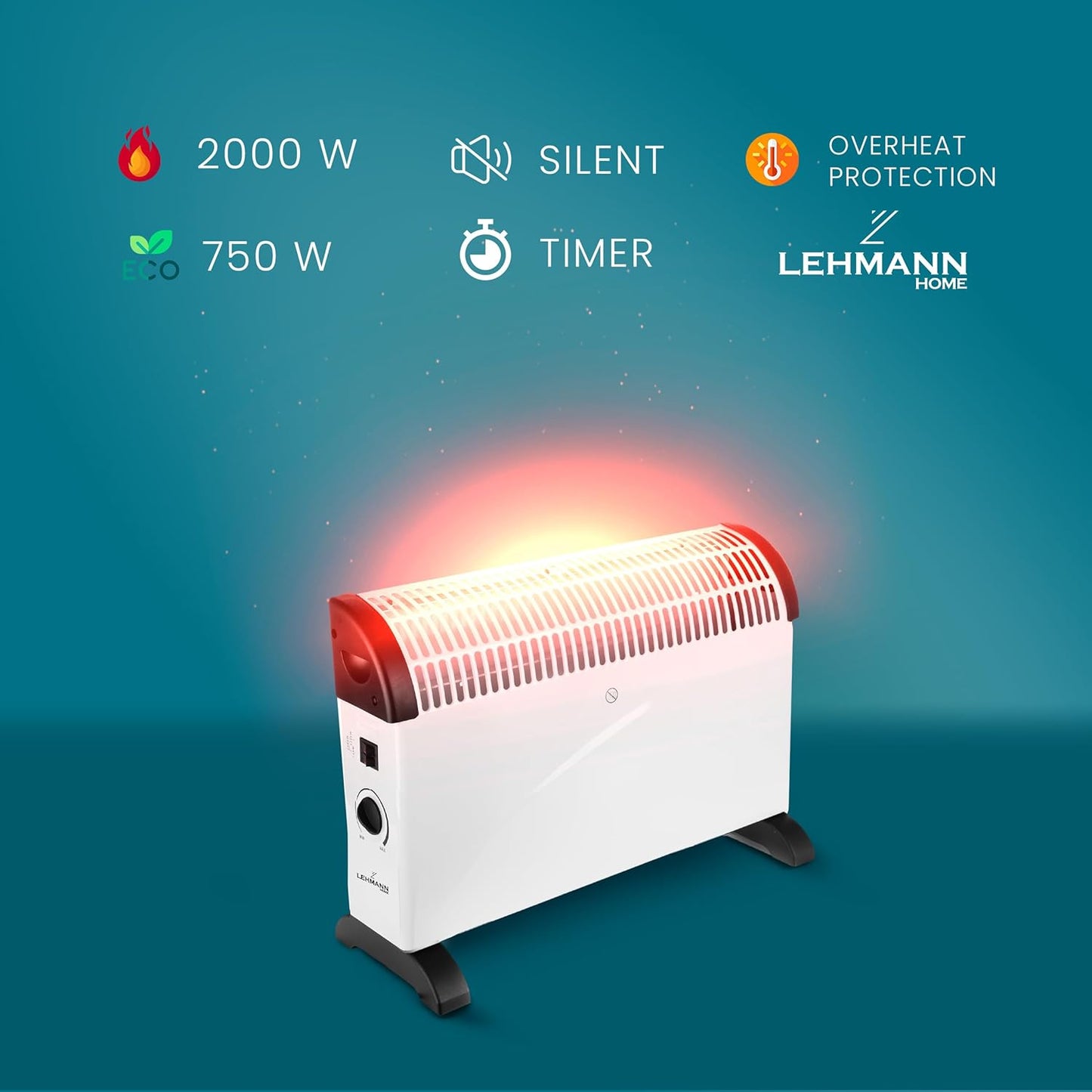 Konvektorheizung LHOHC-2013A mit Thermostat
