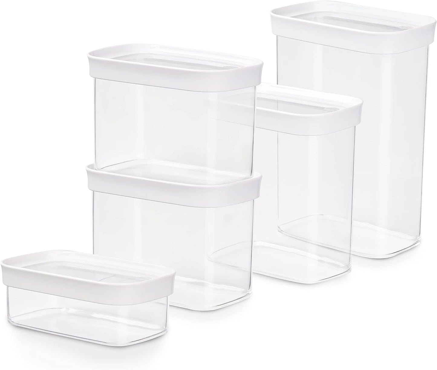 Vorratsdose Optima 5er Set, Trockenvorrat; 0,45 / 2x1 / 1,6 / 2,2 L; Transparentes