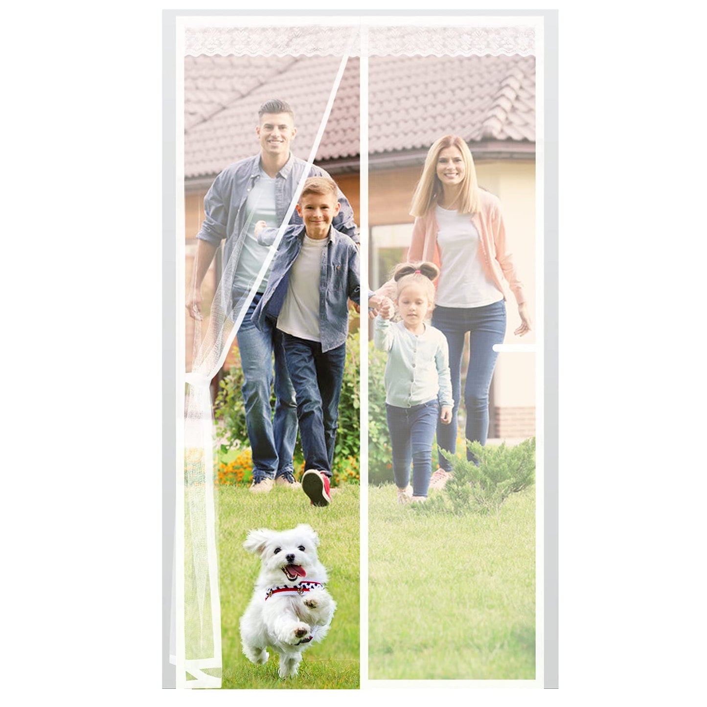 Fliegengitter-Türvorhang 90x210 cm, 90x210cm Weiss