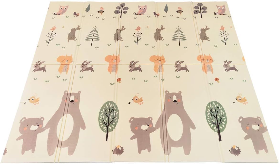Baby Spielmatte mit Teddybär & Pferde Motiv, Teddybär und Pferde
