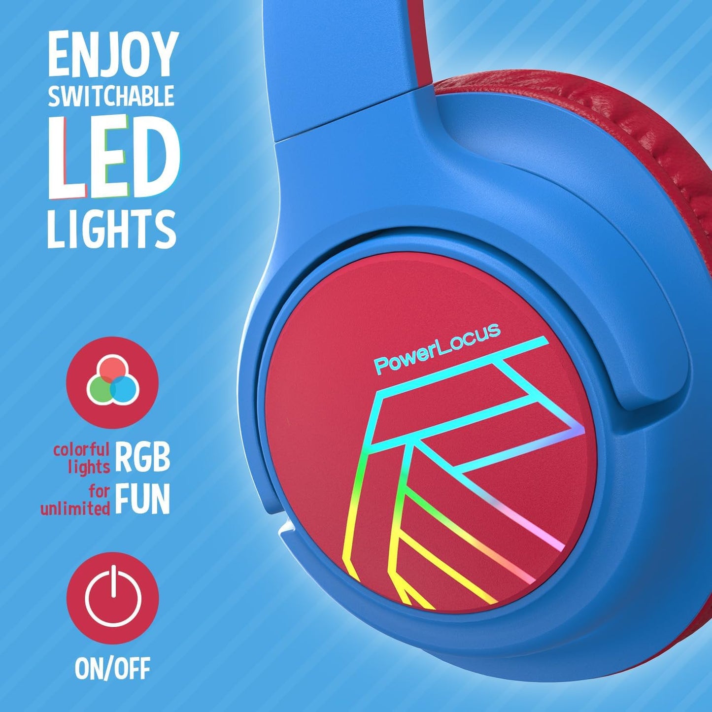 Bobo Bluetooth-Kopfhörer für Kinder, Blau/Rot
