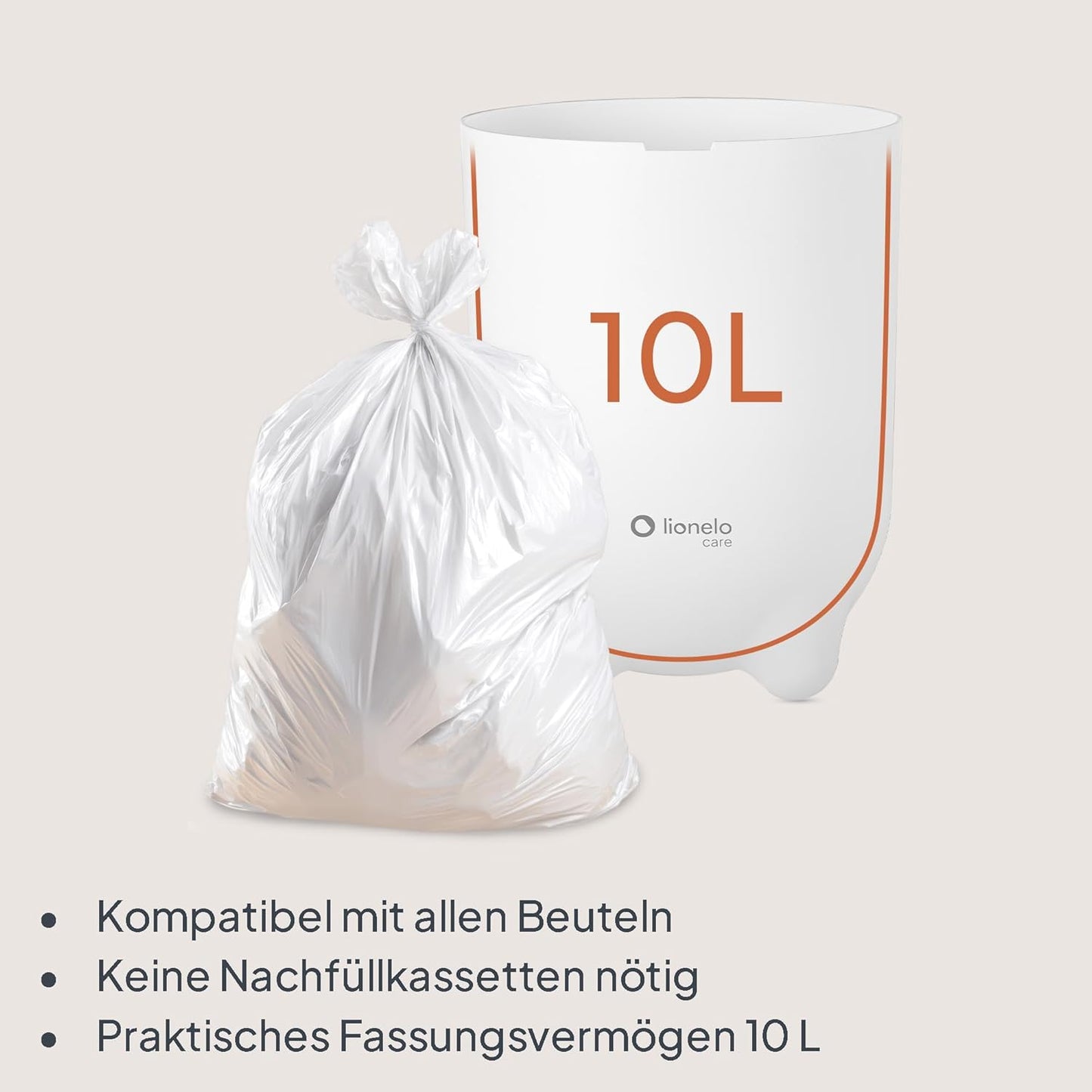 Windeleimer geruchsdicht ohne Kassette, Weiß